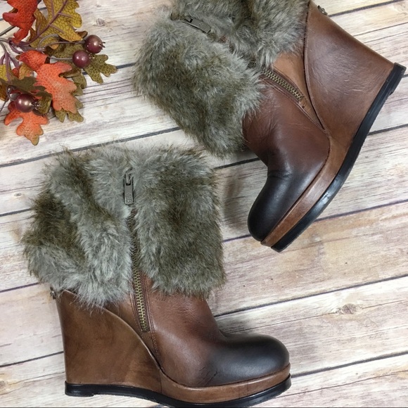 Vince Camuto Fur Wedge Ombre Boots 